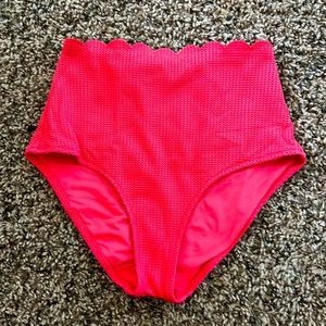 red high waisted Aerie swimsuit bottoms